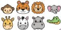 Poly Safari Animals, Set of 8